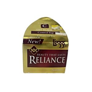 Vintage NIP L'eggs Control Top Reliance Enhanced Toe‎ Pantyhose Size C Off Black